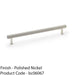 Reeded T Bar Pull Handle - Polished Nickel 224mm Centre SOLID BRASS Drawer Lined 1