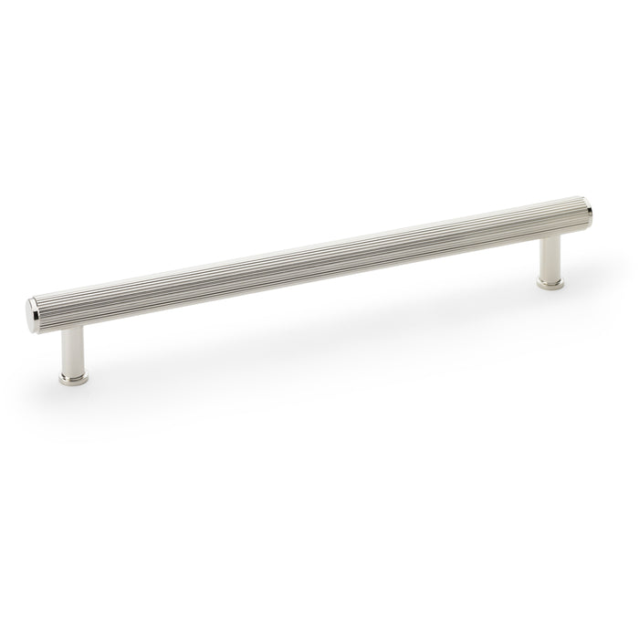 Reeded T Bar Pull Handle - Polished Nickel 224mm Centre SOLID BRASS Drawer Lined