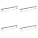 4 PACK Reeded T Bar Pull Handle Polished Nickel 224mm Centre SOLID BRASS Lined