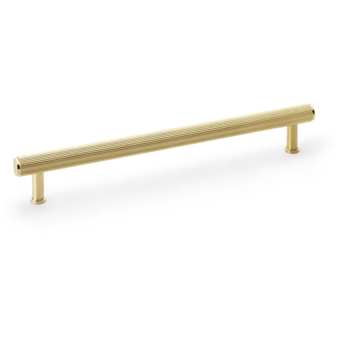 Reeded T Bar Pull Handle - Satin Brass - 224mm Centres SOLID BRASS Drawer Lined