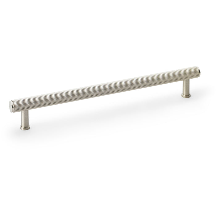 Reeded T Bar Pull Handle - Satin Nickel - 224mm Centres SOLID BRASS Drawer Lined