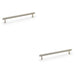 2 PACK Reeded T Bar Pull Handle Satin Nickel 224mm Centres SOLID BRASS Lined