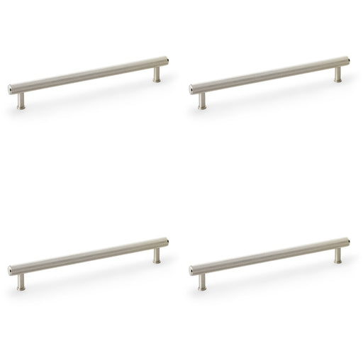 4 PACK Reeded T Bar Pull Handle Satin Nickel 224mm Centres SOLID BRASS Lined