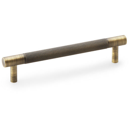 Knurled T Bar Door Pull Handle - Antique Brass - 128mm Centres Premium Drawer