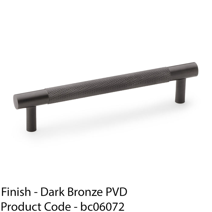 Knurled T Bar Door Pull Handle - Dark Bronze - 128mm Centres Premium Drawer 1