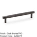 Knurled T Bar Door Pull Handle - Dark Bronze - 128mm Centres Premium Drawer 1