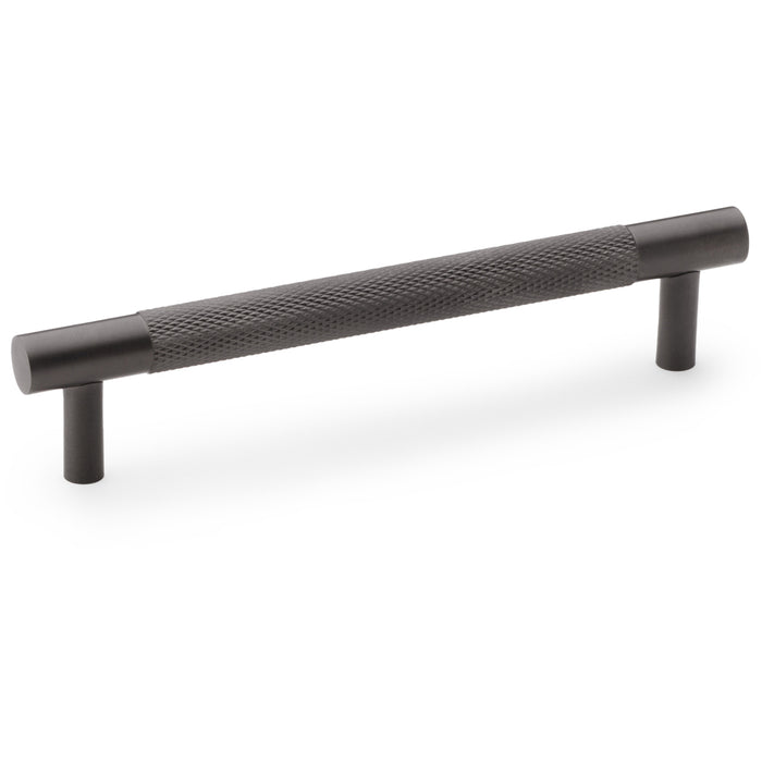 Knurled T Bar Door Pull Handle - Dark Bronze - 128mm Centres Premium Drawer