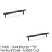 2 PACK Knurled T Bar Door Pull Handle Dark Bronze 128mm Centres Premium Drawer 1