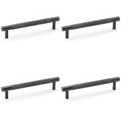 4 PACK Knurled T Bar Door Pull Handle Dark Bronze 128mm Centres Premium Drawer