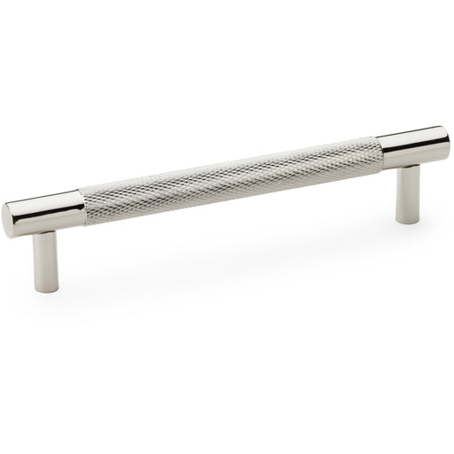 Knurled T Bar Door Pull Handle - Polished Nickel - 128mm Centres Premium Drawer