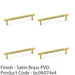4 PACK Knurled T Bar Door Pull Handle Satin Brass 128mm Centres Premium Drawer 1
