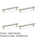 4 PACK Knurled T Bar Door Pull Handle Satin Nickel 128mm Centres Premium Drawer 1