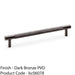 Knurled T Bar Door Pull Handle - Dark Bronze - 160mm Centres Premium Drawer 1