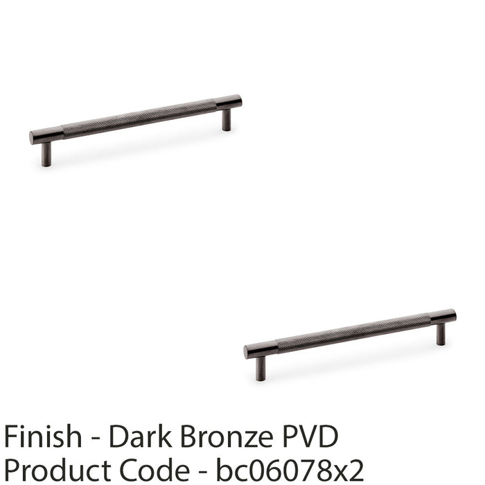 2 PACK Knurled T Bar Door Pull Handle Dark Bronze 160mm Centres Premium Drawer 1