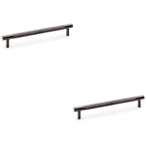 2 PACK Knurled T Bar Door Pull Handle Dark Bronze 160mm Centres Premium Drawer