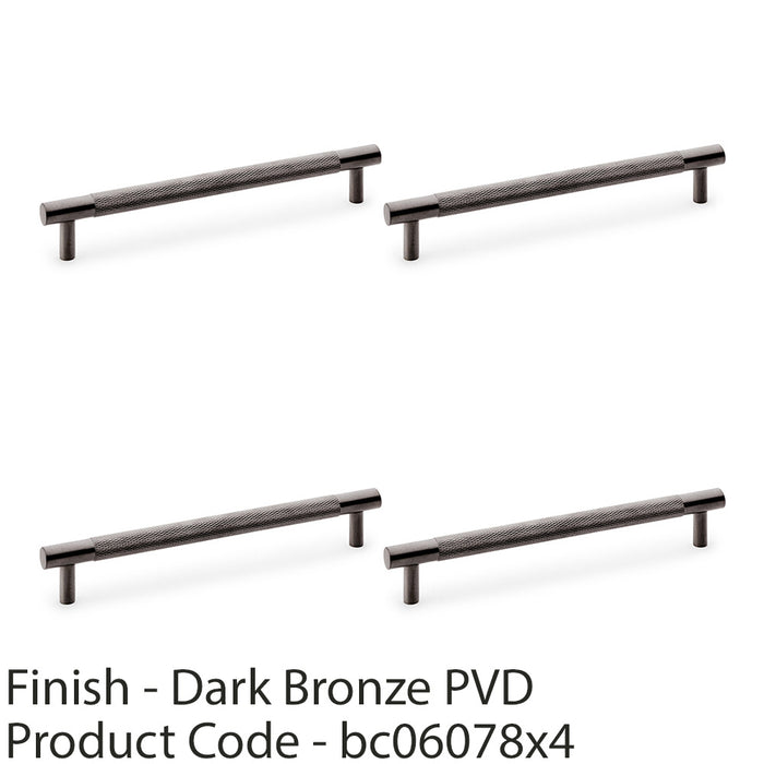4 PACK Knurled T Bar Door Pull Handle Dark Bronze 160mm Centres Premium Drawer 1
