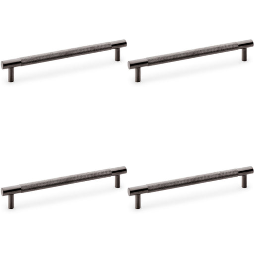 4 PACK Knurled T Bar Door Pull Handle Dark Bronze 160mm Centres Premium Drawer