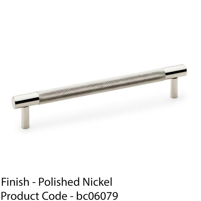 Knurled T Bar Door Pull Handle - Polished Nickel - 160mm Centres Premium Drawer 1