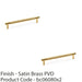 2 PACK Knurled T Bar Door Pull Handle Satin Brass 160mm Centres Premium Drawer 1