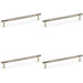 4 PACK Knurled T Bar Door Pull Handle Satin Nickel 160mm Centres Premium Drawer