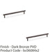 2 PACK Knurled T Bar Door Pull Handle Dark Bronze 192mm Centres Premium Drawer 1
