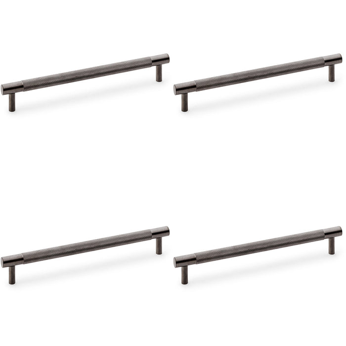 4 PACK Knurled T Bar Door Pull Handle Dark Bronze 192mm Centres Premium Drawer
