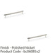 2x Knurled T Bar Door Pull Handle Polished Nickel 192mm Centres Premium Drawer 1