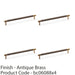 4 PACK Knurled T Bar Door Pull Handle Antique Brass 224mm Centres Premium Drawer 1