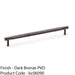 Knurled T Bar Door Pull Handle - Dark Bronze - 224mm Centres Premium Drawer 1