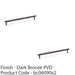 2 PACK Knurled T Bar Door Pull Handle Dark Bronze 224mm Centres Premium Drawer 1