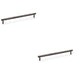 2 PACK Knurled T Bar Door Pull Handle Dark Bronze 224mm Centres Premium Drawer