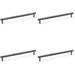 4 PACK Knurled T Bar Door Pull Handle Dark Bronze 224mm Centres Premium Drawer