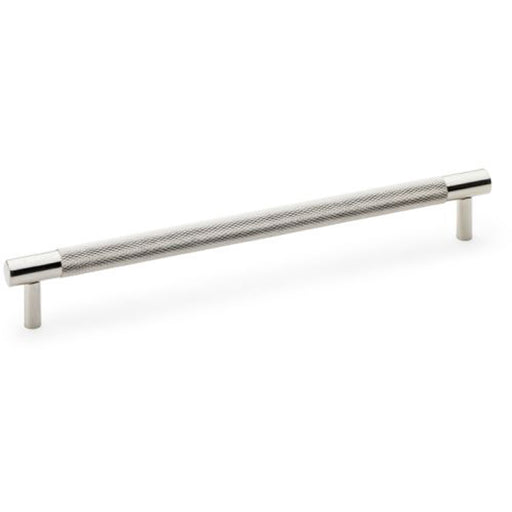 Knurled T Bar Door Pull Handle - Polished Nickel - 224mm Centres Premium Drawer