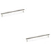 2x Knurled T Bar Door Pull Handle Polished Nickel 224mm Centres Premium Drawer