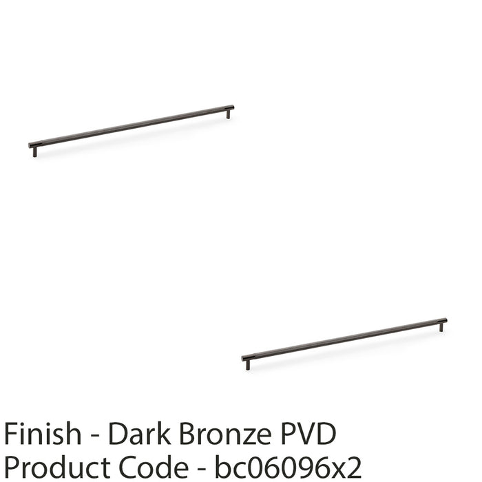 2 PACK Knurled T Bar Door Pull Handle Dark Bronze 448mm Centres Premium Drawer 1