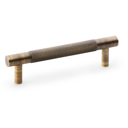 Knurled T Bar Door Pull Handle - Antique Brass - 96mm Centres Premium Drawer