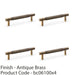4 PACK Knurled T Bar Door Pull Handle Antique Brass 96mm Centres Premium Drawer 1