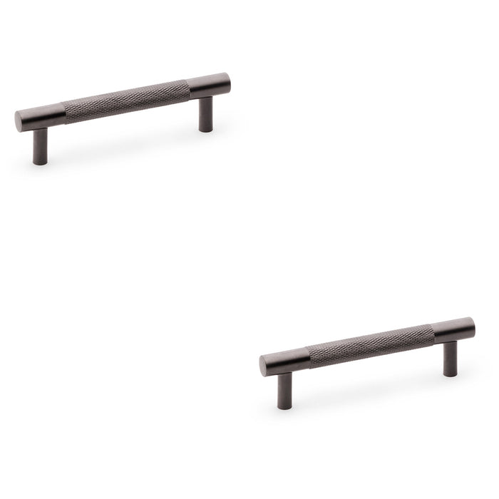 2 PACK Knurled T Bar Door Pull Handle Dark Bronze 96mm Centres Premium Drawer
