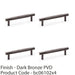 4 PACK Knurled T Bar Door Pull Handle Dark Bronze 96mm Centres Premium Drawer 1