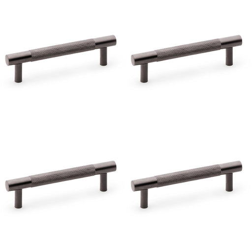 4 PACK Knurled T Bar Door Pull Handle Dark Bronze 96mm Centres Premium Drawer