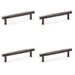 4 PACK Knurled T Bar Door Pull Handle Dark Bronze 96mm Centres Premium Drawer