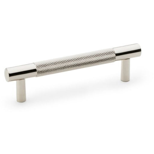 Knurled T Bar Door Pull Handle - Polished Nickel - 96mm Centres Premium Drawer