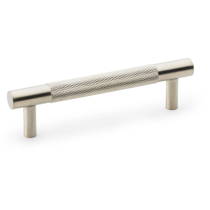 Knurled T Bar Door Pull Handle - Satin Nickel - 96mm Centres Premium Drawer