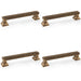 4 PACK Chunky Square Pull Handle Antique Brass 128mm Centres SOLID BRASS Door