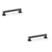 2x Chunky Square Pull Handle Dark Bronze 128mm Centres SOLID BRASS Drawer Door