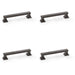 4x Chunky Square Pull Handle Dark Bronze 128mm Centres SOLID BRASS Drawer Door