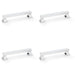 4 PACK Chunky Square Pull Handle Polished Chrome 128mm Centre SOLID BRASS Door