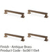4 PACK Chunky Square Pull Handle Antique Brass 160mm Centres SOLID BRASS Door 1