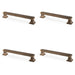 4 PACK Chunky Square Pull Handle Antique Brass 160mm Centres SOLID BRASS Door