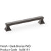 Chunky Square Pull Handle - Dark Bronze 160mm Centres SOLID BRASS Drawer Door 1
